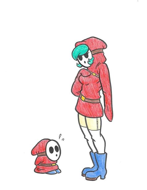 shy gal|Shy Guy and Shy Gal (Artist unknown) : r/Mario .